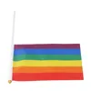 Decorative Figurines Mini Pride Flags Color Lasting 24Sets Fade Resistant Gay Small Lightweight With 24 Sticks For Parading Decorations