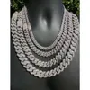 فاخرة VVS Moissanite كوبية السلسلة الصلبة Sterling Silver Hip Hop Necklace 8-20mm Iced Out Prong Moissanite Cupain chain