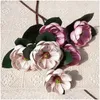 装飾的な花の花輪ビッグロータスマグノリアグランディフローラブランチヴィンテージホームルーム装飾フローレス3D印刷人工秋DHL7O