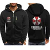 Jaquetas masculinas Mens Umbrella Corporation Imprimir Casacos Casuais Primavera Outono Zipper Hoodies Outwear Moletom de Alta Qualidade Sportswear