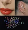 20st/pack multicolor gyllene liten näsring rostfritt stål öppen piercing septum läpphoppringar örhängen skam smycken6204861