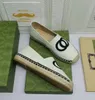 Interlocking g duk broderad espadrilles loafers skor sommarslip på plattform sandaler handgjorda sko för kvinnor avslappnad luxe lägenheter fabrikskor