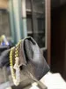 5A diamant à motifs femmes sac à bandoulière CC sequin bouton boucle rabat sac concepteur chaîne bandoulière sac