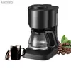 Kaffebryggare kompakt amerikansk kaffemaskin latte storkapacitetsfilter och glaspanna 600 W 110V 220V EU USL240105