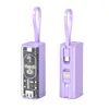 Transparent mecha kapsel Fast Power Bank Compact Mini Cartoon Tail Plug levereras med Cord 5000 mAh Mobile Power Supply