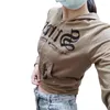 Sweats à capuche pour femmes Xingqing Sweat-shirt gothique 2024 Style Punk Femmes Zip Up Manches longues Vêtements à capuche Y2K E Girl Crop Tops 2000s Sweat à capuche