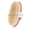 Brosses de bain, éponges épurateurs brosses de bain à poils naturels ménage spa fl corps mas brosse de nettoyage en profondeur fournitures de salle de bain 12X6.4C Dhju2