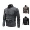 Marque hommes col roulé chandails et pulls 2023 mode tricoté pull hiver pull Homme laine décontracté solide vêtements 240104