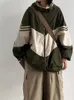 Qweek y2k gorpcore jaqueta com capuz feminino estilo japonês vintage secagem rápida verde outerwear oversized harajuku retro fino marrom topo 240104