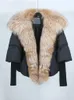 European Fashion White Duck Down Jacket Winter Women Warm Loose Coat Natural Real Fox Fur Collar Thick Luxury Outerwear 240105