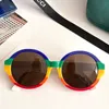 23SS Gafas con montura redonda de colores para gafas de sol de fiesta para mujer GG0280 Gafas de diseño de lujo con caja original