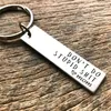 Keychains NCEE Personalize 3D Bar Stainless Steel Keyrings Engrave Text Name Date Logo Custom Key Chains Rings Love Gift
