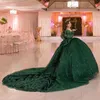 Emerald Green Off Shoulder Ball Gown Quinceanera Dresses 2024 Sweet 16 Princess Appliqued Lace Beads Party Gowns Vestido de 15 Anos