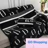 Quatily black blanket white letter logo warm blanket flannel office blanket room decoration