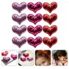 Bandane 12 pezzi piccoli fermagli per capelli a forma di cuore ragazza carina glitter