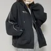 Женские толстовки Harajuku, флисовая черная толстовка с капюшоном, женская корейская мода, толстовки на молнии большого размера, женские зимние теплые куртки в консервативном стиле