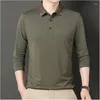 Polos masculinos negócios boutique suéter de lã quente mangas compridas polo pulôver top cor sólida malhas camiseta casual