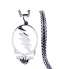 Afawa Grateful Dead Skull Roestvrijstalen ketting ketting voor herenvrouwen zilveren kleur ketting sieraden cadenas mujer N4206S039816660