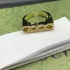 Damska projektant złoty pierścionek luksusowy klasyczny biżuteria liter złoty pierścionki zespół mody Lady Wedding Lover Prezent