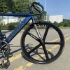 Cyklar grå spårcykel fixie cykel aluminiumlegering ram kol främre gaffel 700c magnesium hjul en hastighet fast växel cykel240105