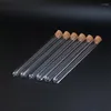 Tubes à essai en plastique transparent avec fond en liège en forme de U, 100 pièces/lot, 15x150mm, bouchons en bois