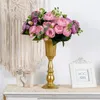 Party Decoration 20pcs Flowered Metal Trumpet Vase Elegant Wedding Centerpieces For TaDecoration 30cm Tall Artificial Flower Arrange