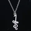 Chains 20pcs Fashion Necklace 32x12mm Musical Note Pendants Short Long Women Men Colar Gift Jewelry Choker