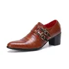 Sapatos de vestido luxo homens oxford couro italiano vermelho preto mão-polido apontado toe fivela casamento escritório formal