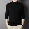 Wool 2023 Brand Men's Cashmere Sweater Half Turtleneck Men Sweaters Knit Pullovers for Male Youth Slim Knitwear Man 240104