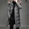 Moda męska zimowa zimowa płaszcz futra z kapturem wiatroodporna ciepła gęsta kurtka 240104