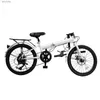 Bicicletas Dobráveis Bicicleta para Adulto Freio a Disco Duplo 7 Engrenagens de Velocidade Dobrável Bicicleta Luz Viagem Mountain Bike 20 InchL240105