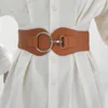 Belts Luxury Ladies Wide Belt Elastic Vintage Buckle Leather Fashion Wild Pin Women's Waist Seal Cintura Donna