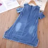 Robes de fille Robe en denim pour enfants Hors de l'épaule Vêtements de mode pour adolescentes Boutique Tenues Vêtements pour enfants 200313