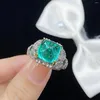 Pierścienie klastra WPB Premium Women Emerald Ring Sugar Tower Cyrron Kobieta luksusowa biżuteria jasna design dziewczyna dar lady impreza bankiet