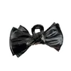 Retro Faux Leather Double Layered Large Bow Hair Claws Fashion Hair Accessories Women Trend Shark Clips Back Head Hairpins Girl