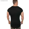 T-shirts hommes 2022 Marque Mens Muscle T-shirt Bodybuilding Fitness Hommes Tops Coton Singlets T-shirt Coton Chemise à manches courtes T240105