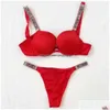 Mutandine da donna Lingerie sexy da donna Comfort Set da donna Reggiseno push up Victorias Secret Donna 2 pezzi Intimo di marca Vetement Femmel23 Dhhze