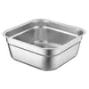 Ensembles de vaisselle Square bassin en acier inoxydable Mélanges Bols Vegetable Washing Pot Buffet Server Tray Houseter Houseder