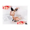 Nyckelringar Little Donkey Cartoon Car Keychain Lady Opal Pendant Söt djurnyckelkedja för kvinnor Bag Tillbehör Drop Delivery Jewe Dhwoq