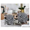 Dekorativa föremål figurer nordiska kreativa zebra små ornament hem vardagsrum bokhylla harts dekoration kontor hantverk gåva 23 dhdjf