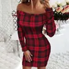 Vestidos casuais senhoras moda natal elegante outono inverno ano mulheres manga longa floco de neve impressão vestido de festa 2024 streetwear