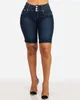 Pantaloncini da donna Elegante Casual Torsione Dettaglio Vita alta con bottoni Tasca in denim Bottone e cerniera Decorazione Abbigliamento femminile 2024
