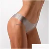 Women'S Panties Womens Sexy Ice Silk Thong Seamless Underwear Women Comfortable High Quality String Young Girl Thongs Mticolor Brief Dh1Bg