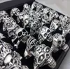Bulk Lots 100pcs Men Skull Rings 2020 New Gothic Biker Punk Rings Cool Fashion Jewelry Lot4593076