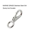 1PCS Heavy Duty Stainless Steel 304 Spring Snap Hook Fixed Eye Clip Carabiner Universal Marine Clip Dock Hardware 240104