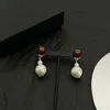 20Style 18K Gold Plated Luxury Designer Letters Stud Ear Hook Channel Geometric Famous Women Crystal Rhinestone Pearl Earring Wedding Party Jewelry SX7C