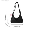 Evening Bags Ladies Black Armpit Shoulder Bag Hair Ball Pendant Female Large Shopper Hobos Bags Quality Pu Leather Women's Portable Handbags Q240105