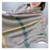 Scarves 200X70Cm Houndstooth Women Scarf Plaid Scarves 4 Design Autumn Winter Warm Pashmina Fashion Shawl Wraps Girl Drop Delivery Fas Dhs5V