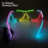 Bunte Neon-LED-Lichtbrille, leuchtend blinkend, Rave-Party, leuchtendes Spielzeug für Erwachsene und Kinder, Partyzubehör 240105