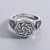 Bague chevalière Vintage croissant étoile pour hommes, anneau Antique arabe religieux musulman 232p